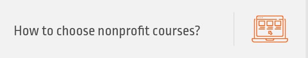 How can you choose nonprofit courses for your organization?