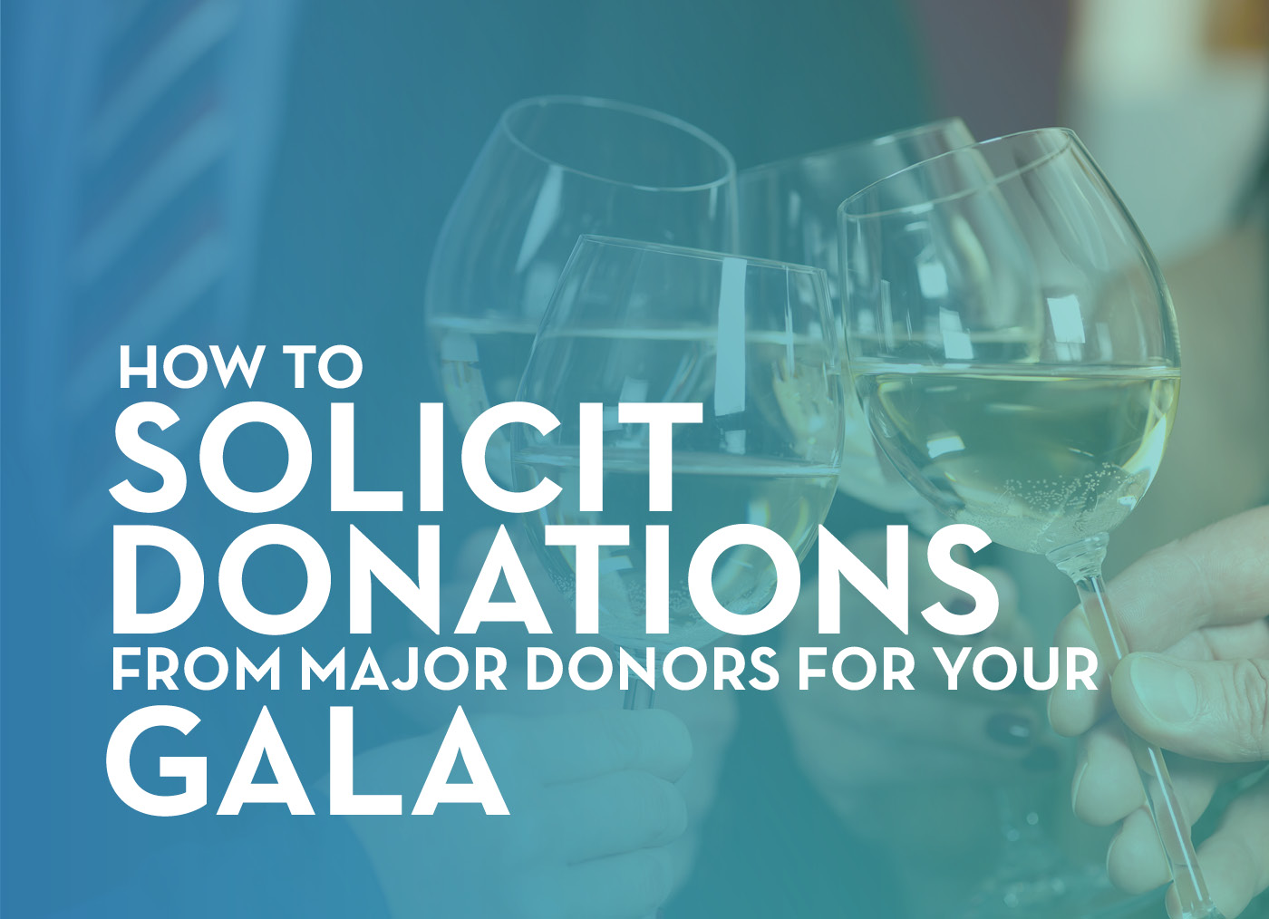 four individuals hitting their wine glasses together in celebration during a fundraising gala
