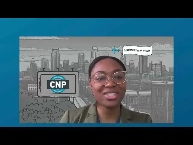 A Black Woman smiling brightly in the National CNP Day Webinar