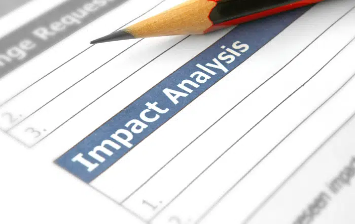 Worksheet labeled Impact Measurement and Management Analysis