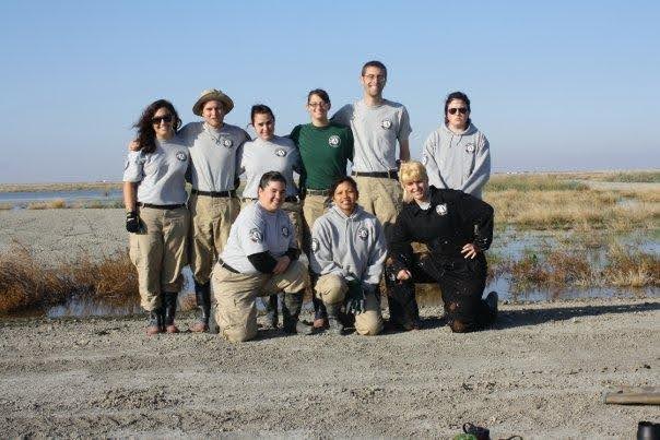 Freedman as a Field Team Leader with her team, Green III, Class XVI, AmeriCorps NCCC, Pacific Region on their wetland restoration project site in Alpaugh, California.