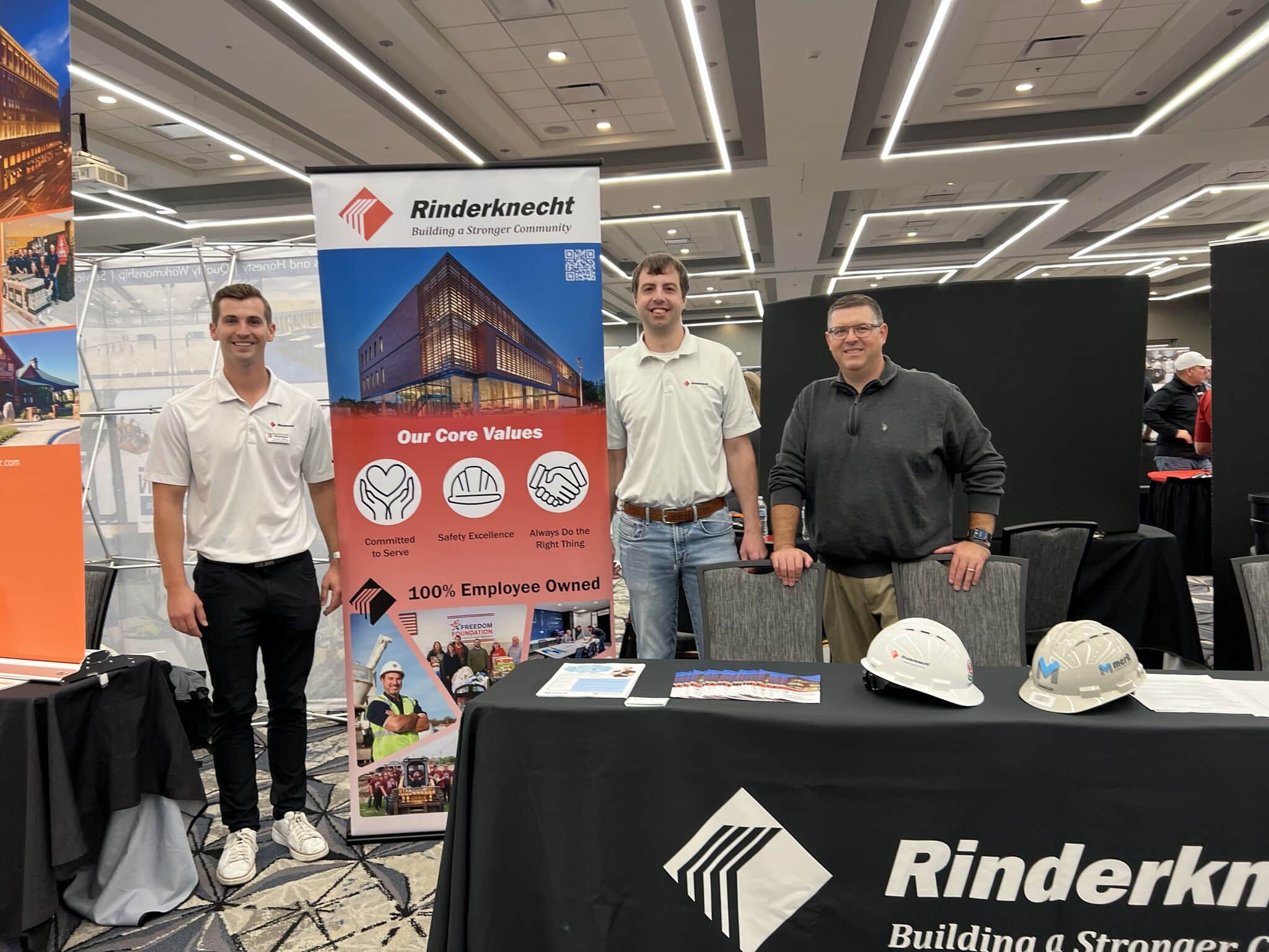 Chandler and his fellow Rinderknecht coworkers attending the University of Northern Iowa’s Management Career Fair