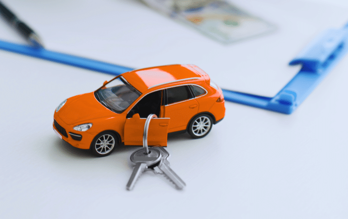 Donating an orange car to charity