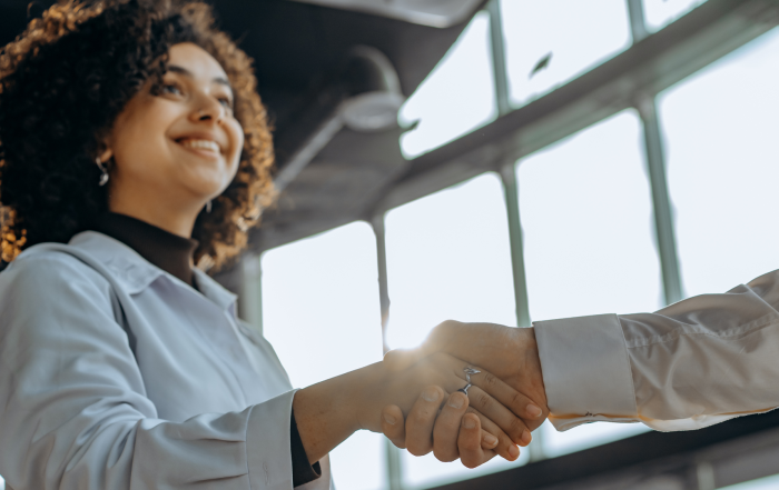 Nonprofit Professional Shaking Hands with a Major Gift Donor