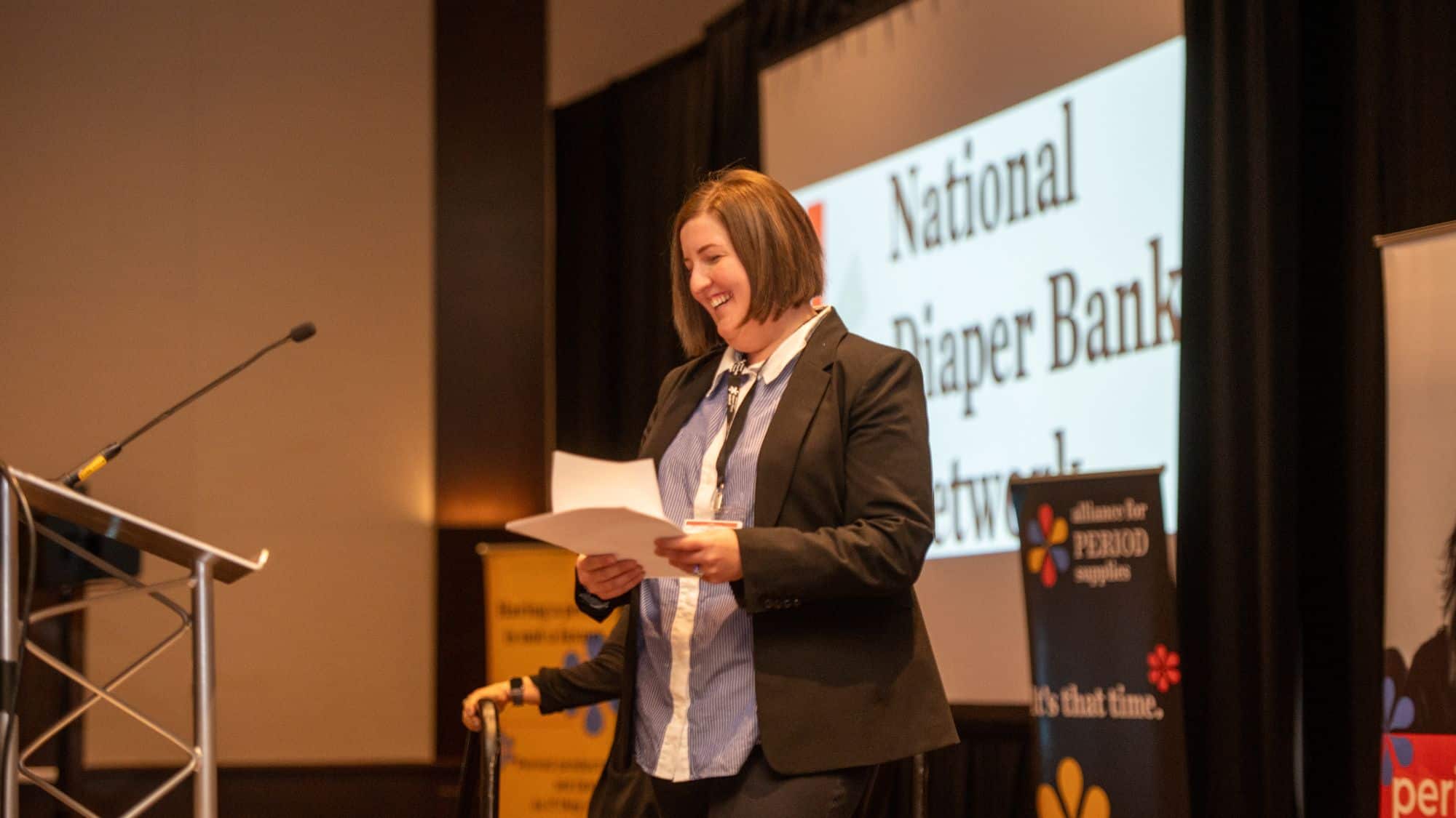 Amy Faugas, Certified Nonprofit Professional, speaking for the National Diaper Bank Network